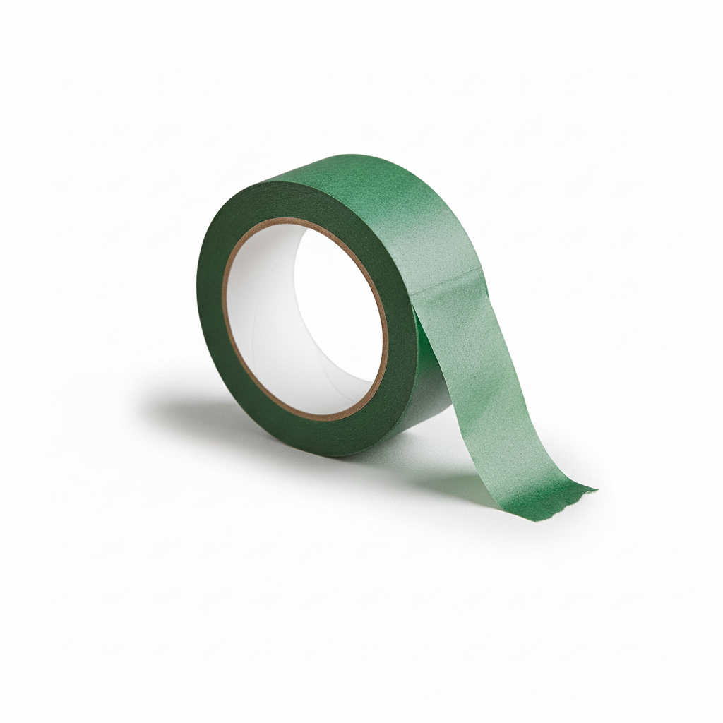 Green Masking Tape | 25mm×50m, 5.5 mil | 48 Rolls/Case