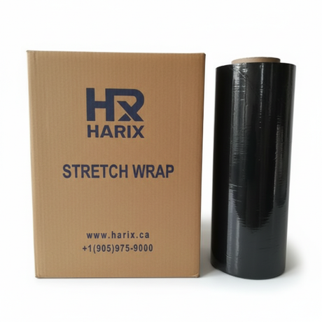 Black Stretch Wrap 14 inch and 18 inch in a box of 4 rolls for wholesale